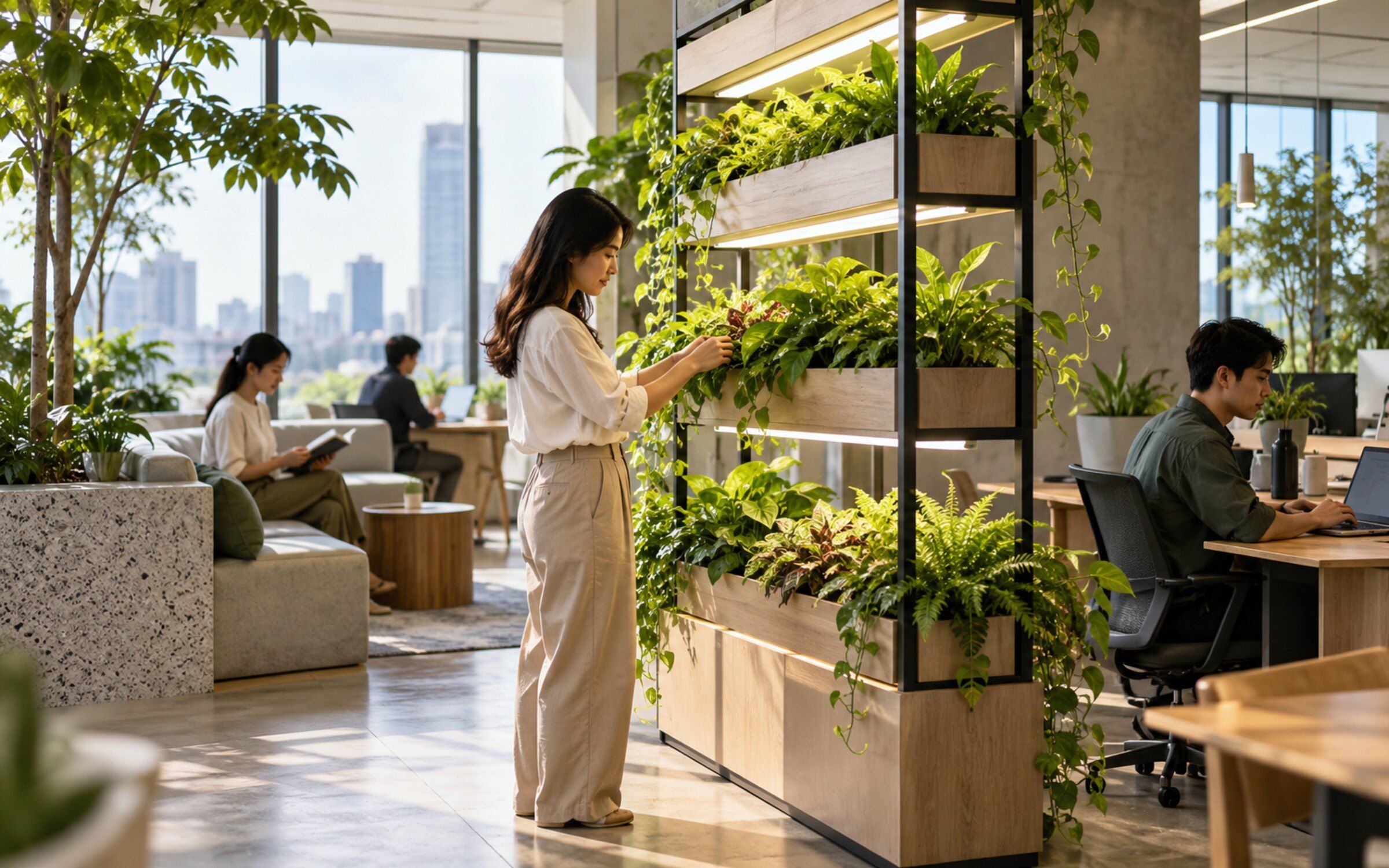 People using Green Space Area (Auto Plant)