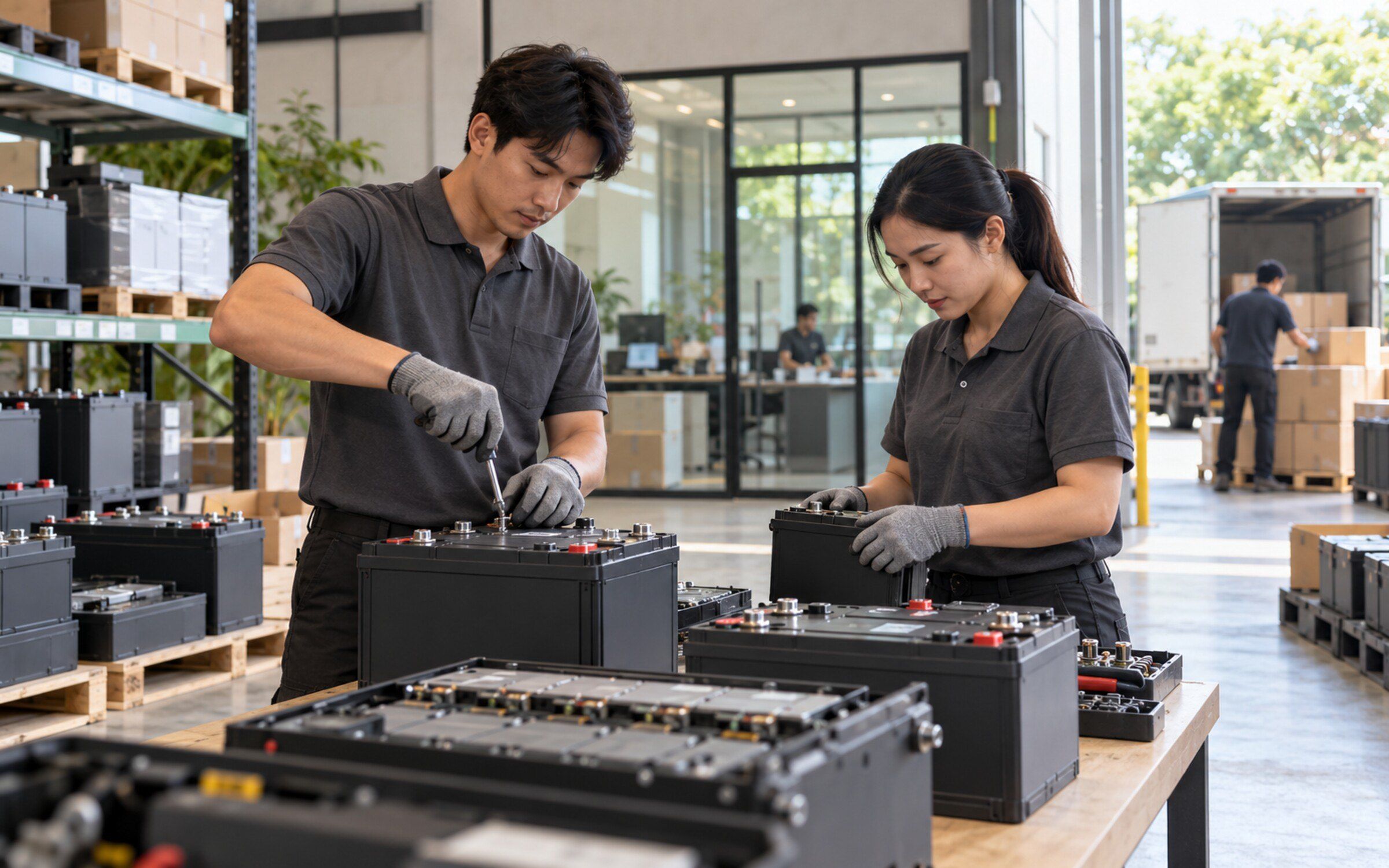 People using Battery Distributor