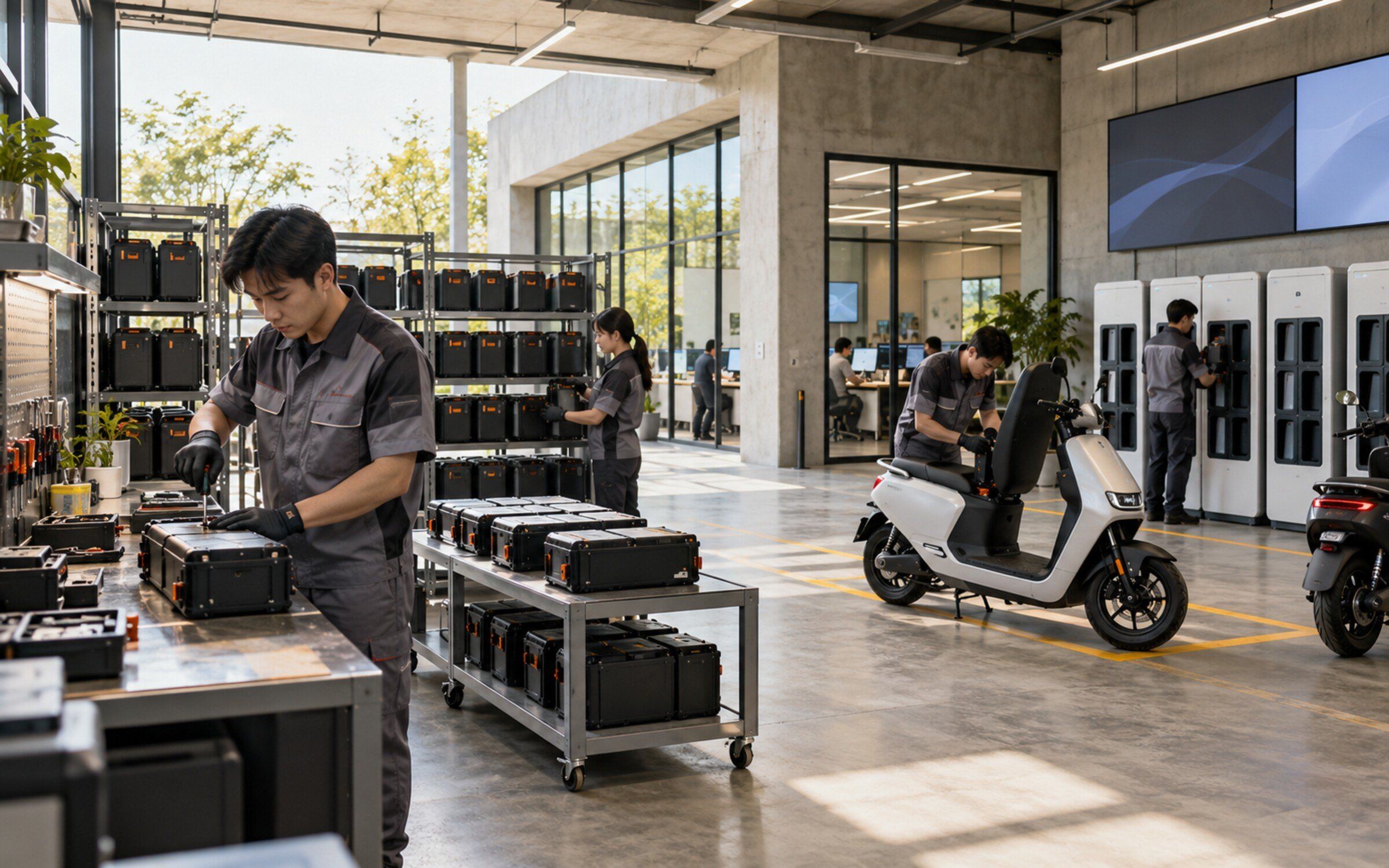 Battery Passport Platform in a modern Thai space