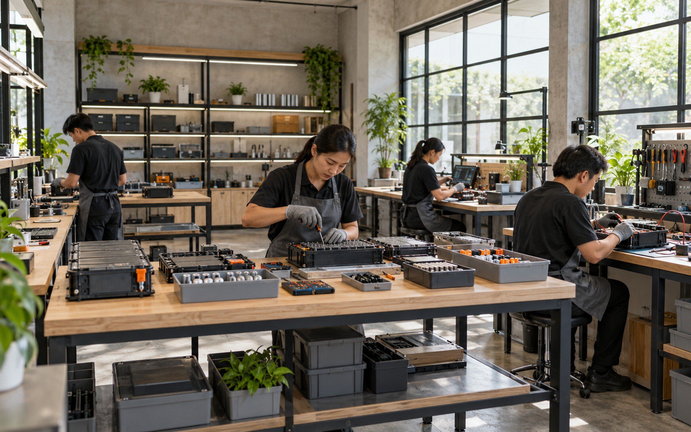 Battery Repair & Lifespan Extension in a modern Thai space