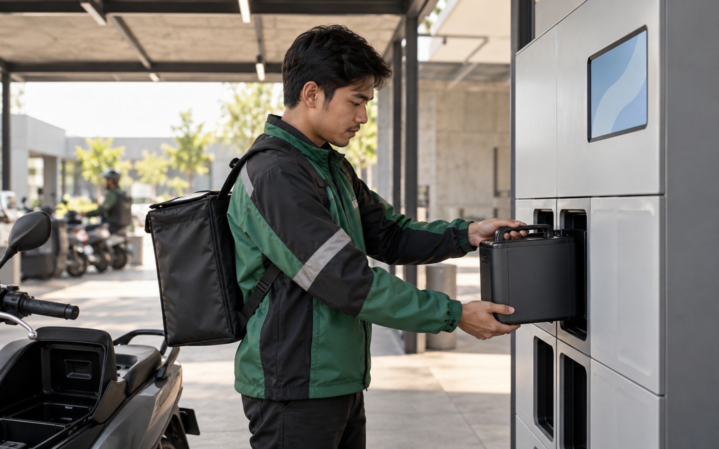 People using Battery Swapping Station & Platform
