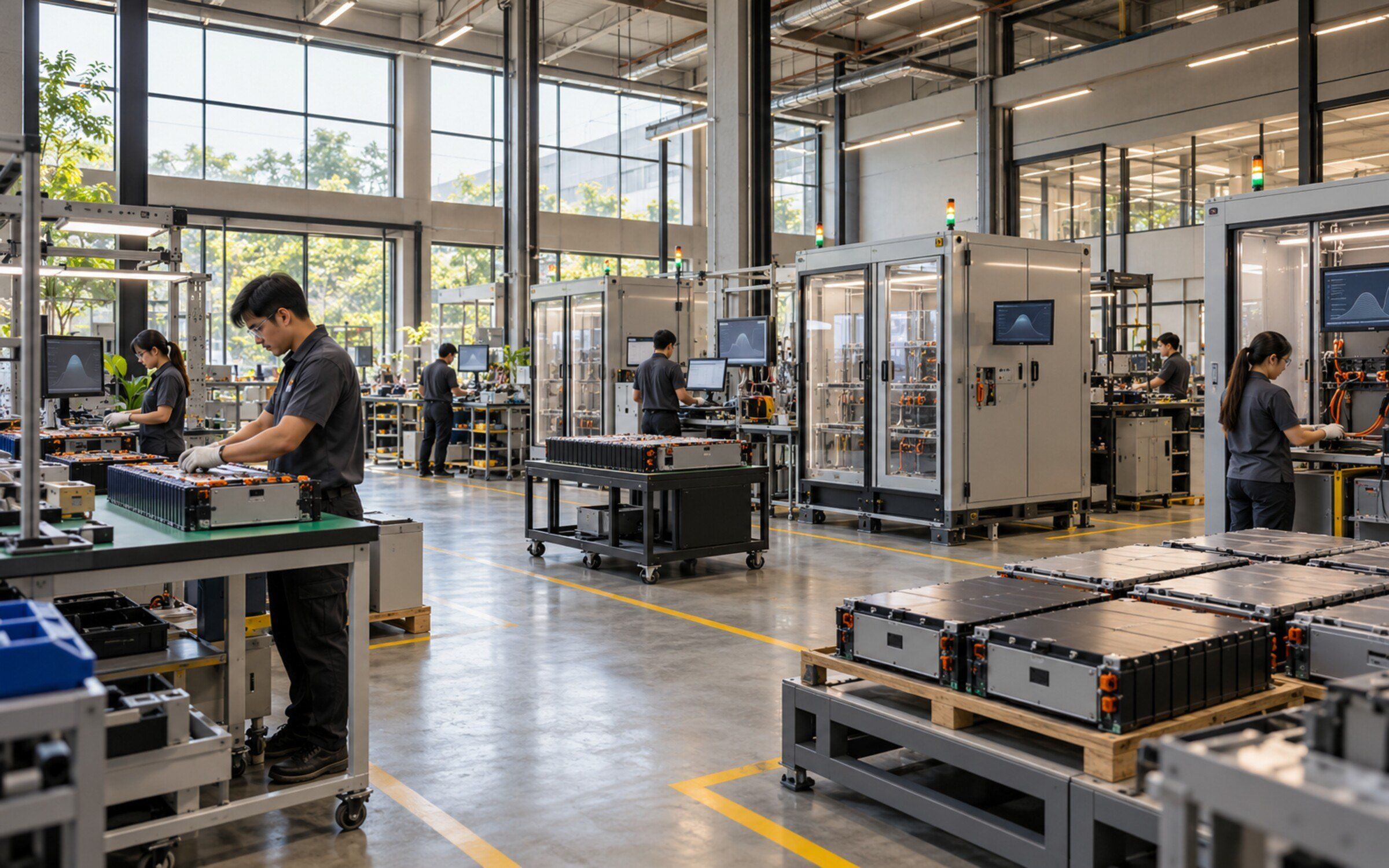 Battery Test & Production System in a modern Thai space