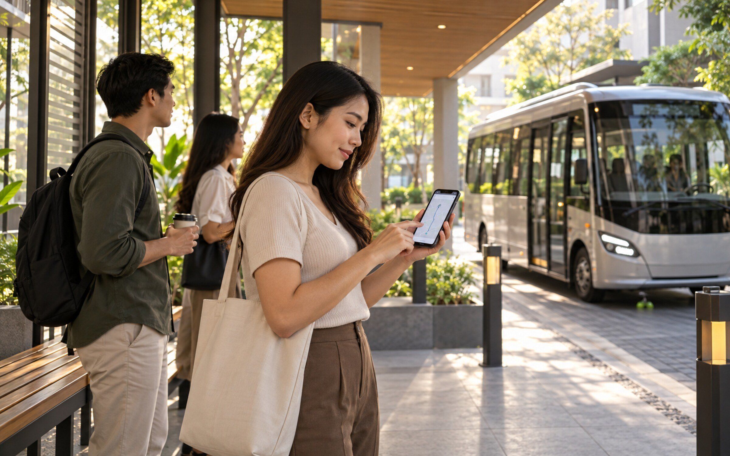 People using Bus Tracking System