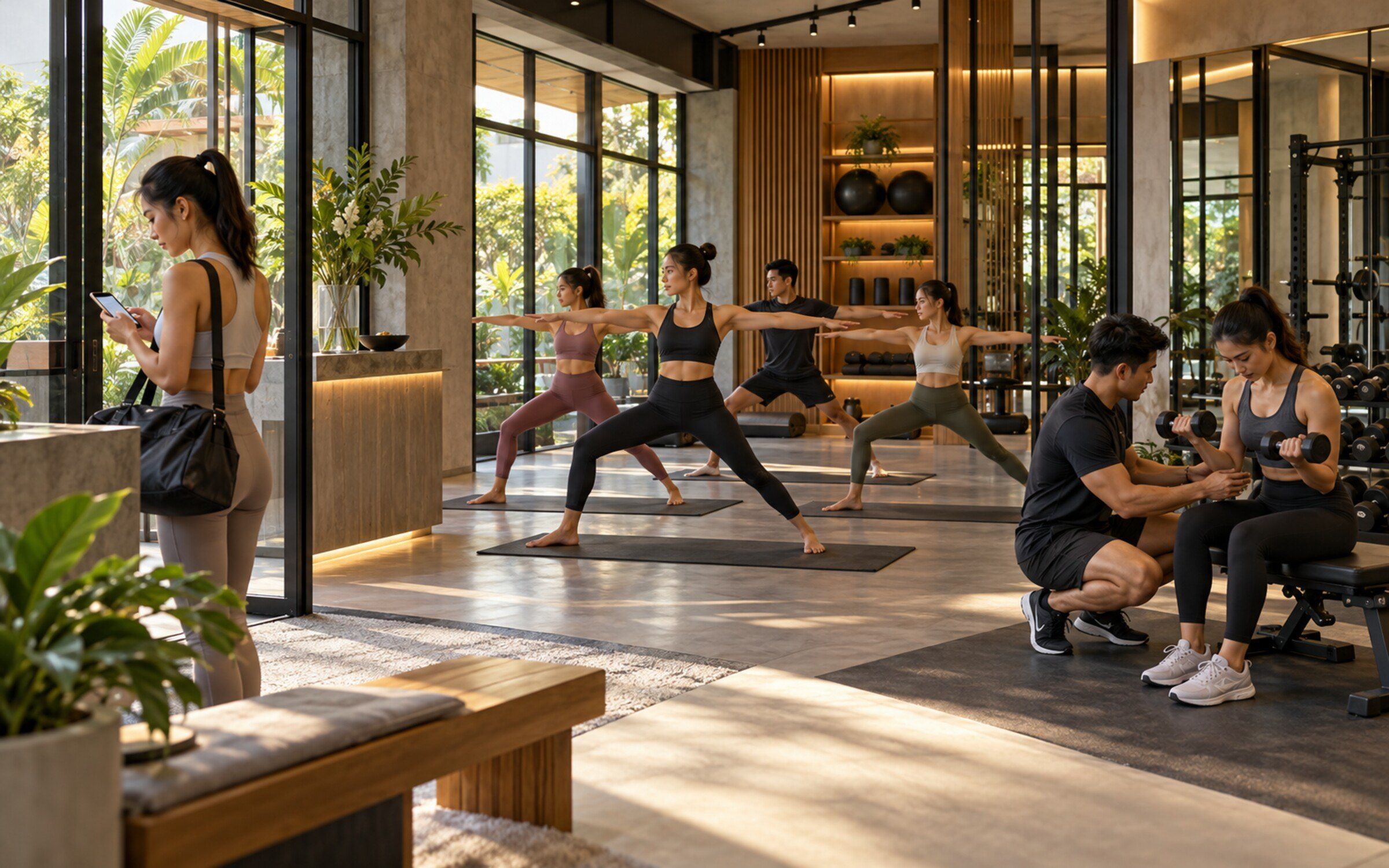 Class & Personal Trainer Booking in a modern Thai space