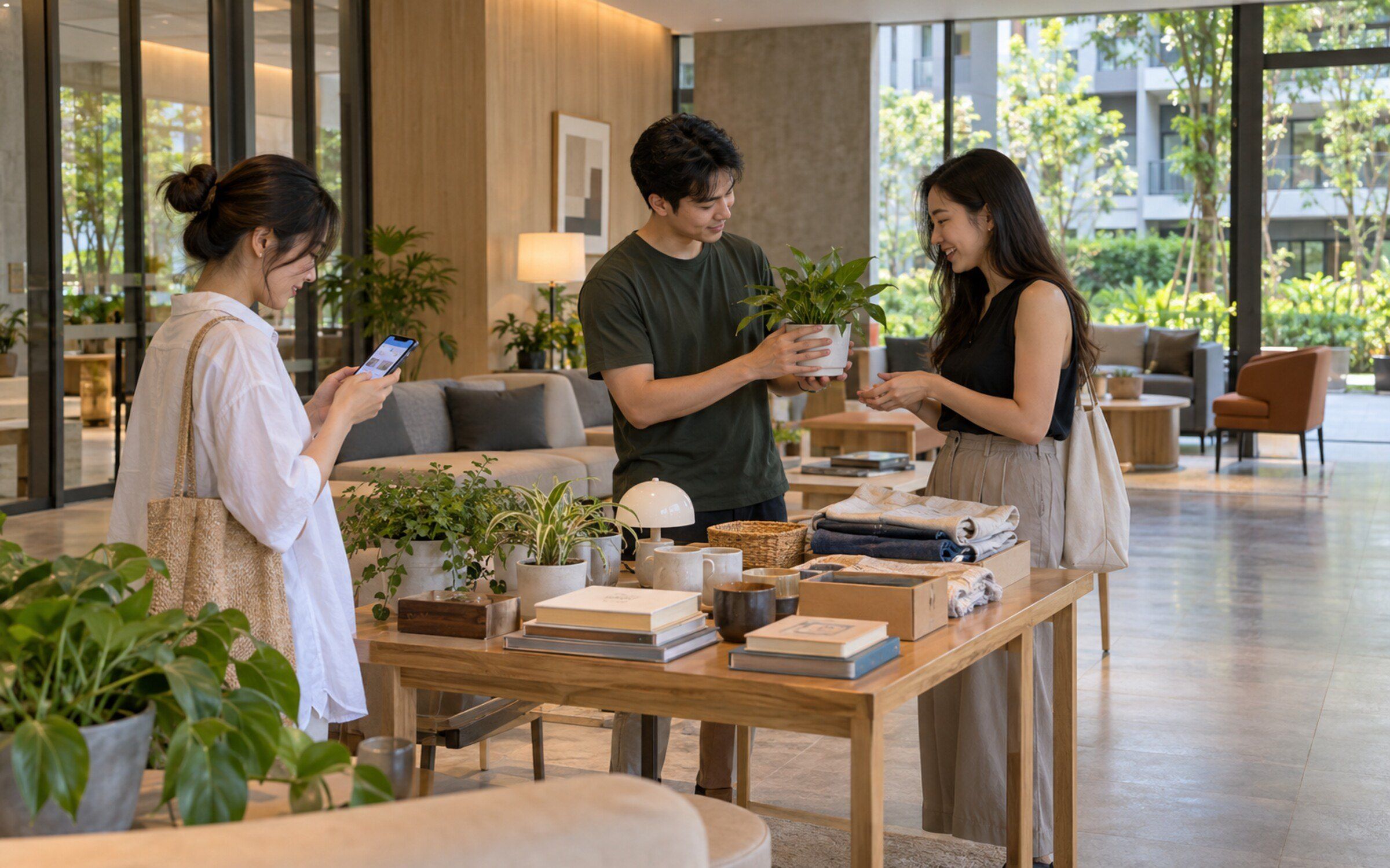 Marketplace & Bulletin Board in a modern Thai space