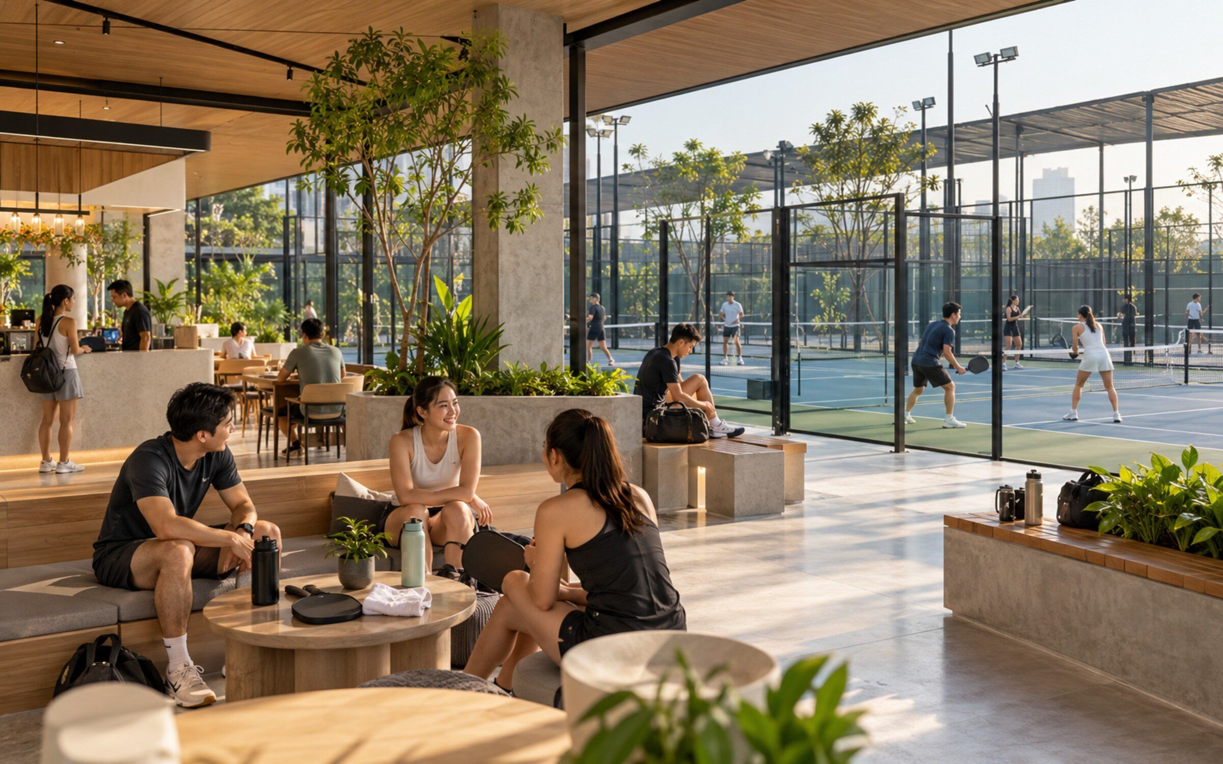 Court Booking & Matchmaking in a modern Thai space