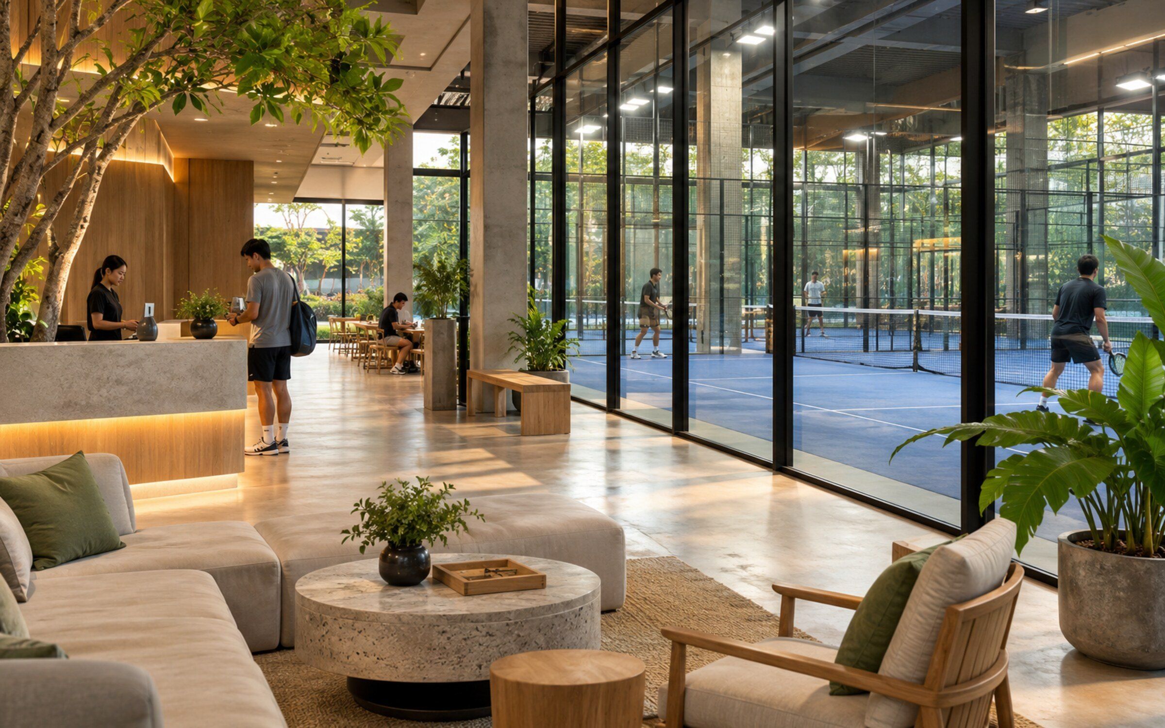 Court Lighting & Power Control in a modern Thai space