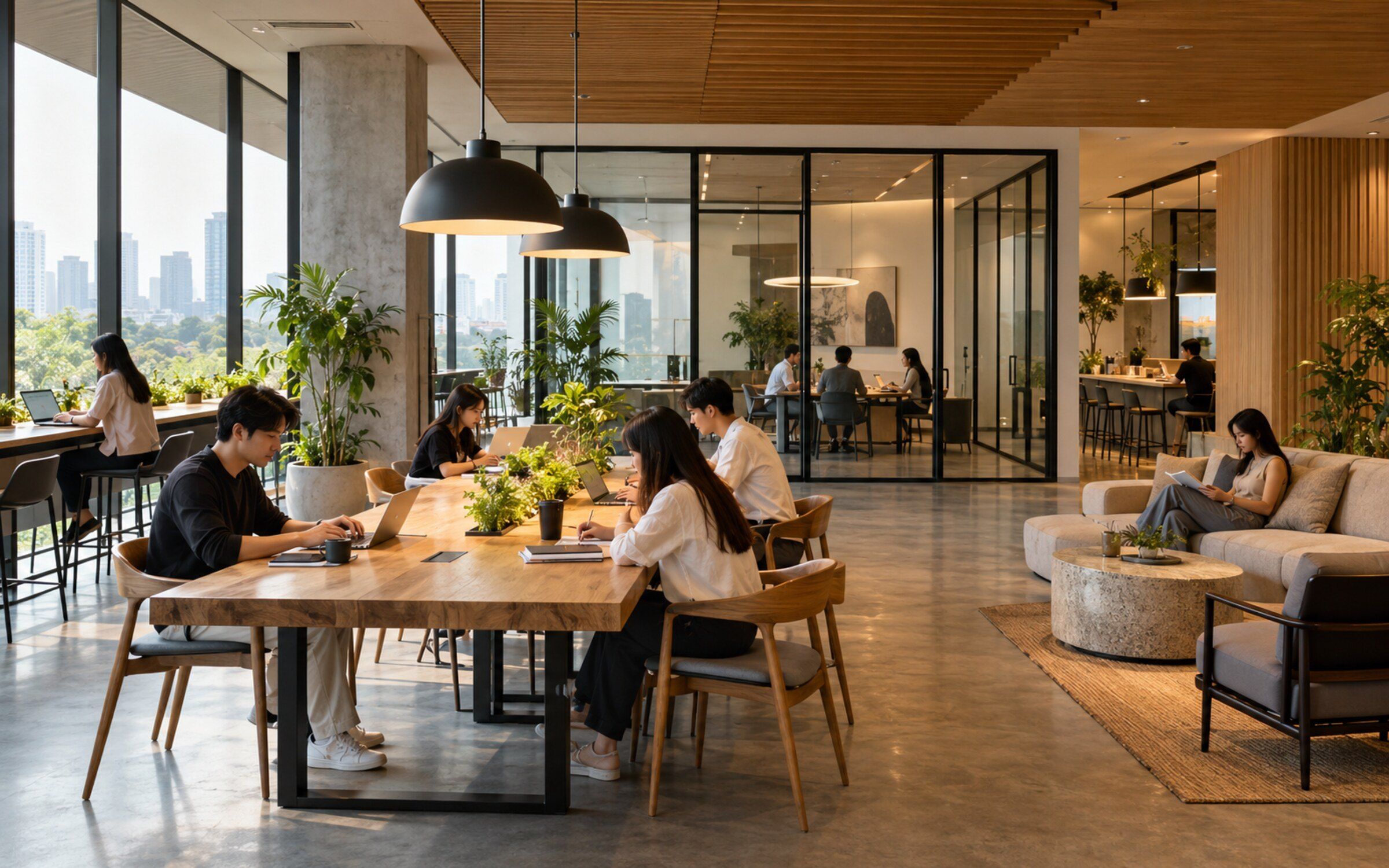 Coworking Space Platform in a modern Thai space