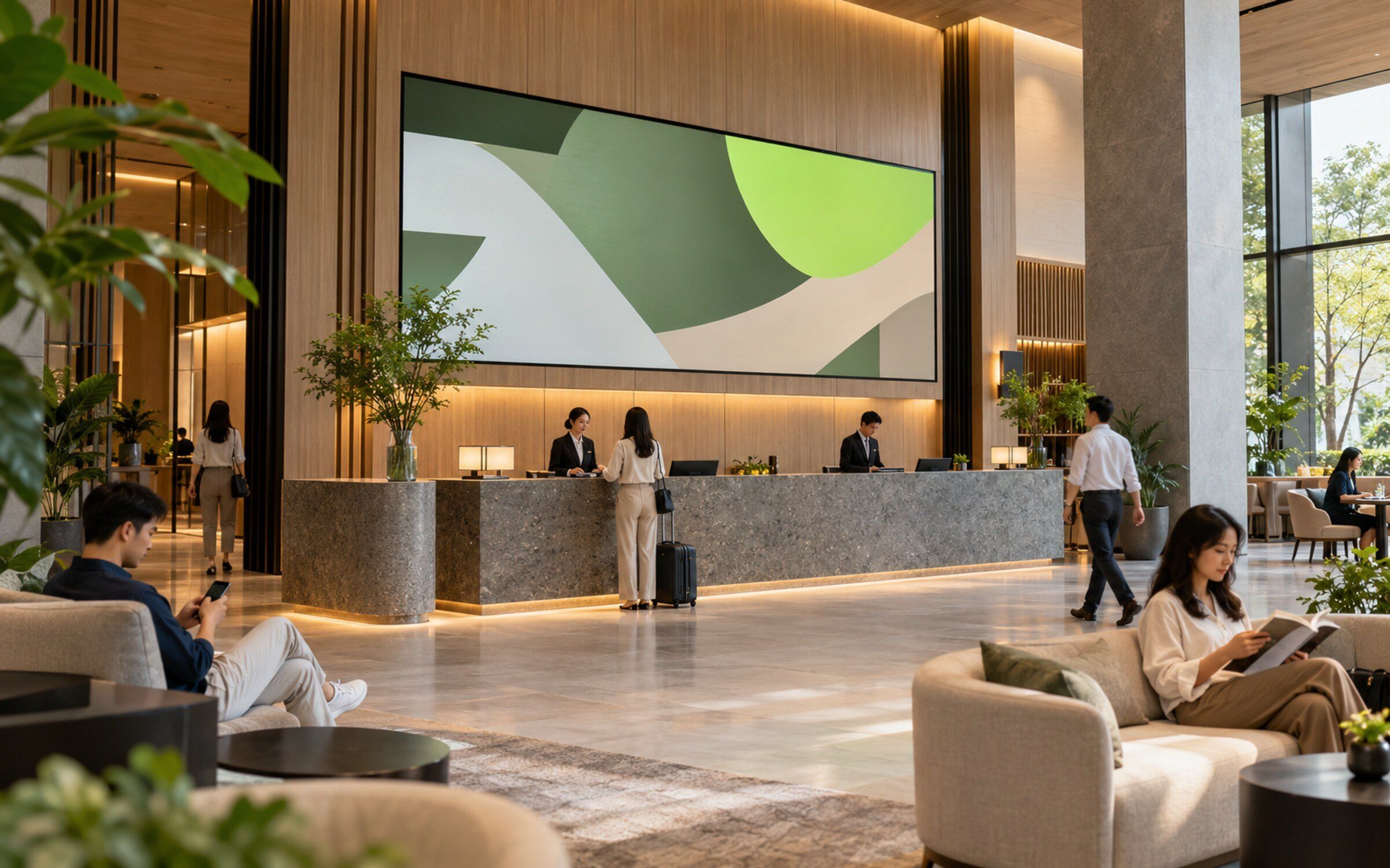 Digital Signage & Content Management in a modern Thai space