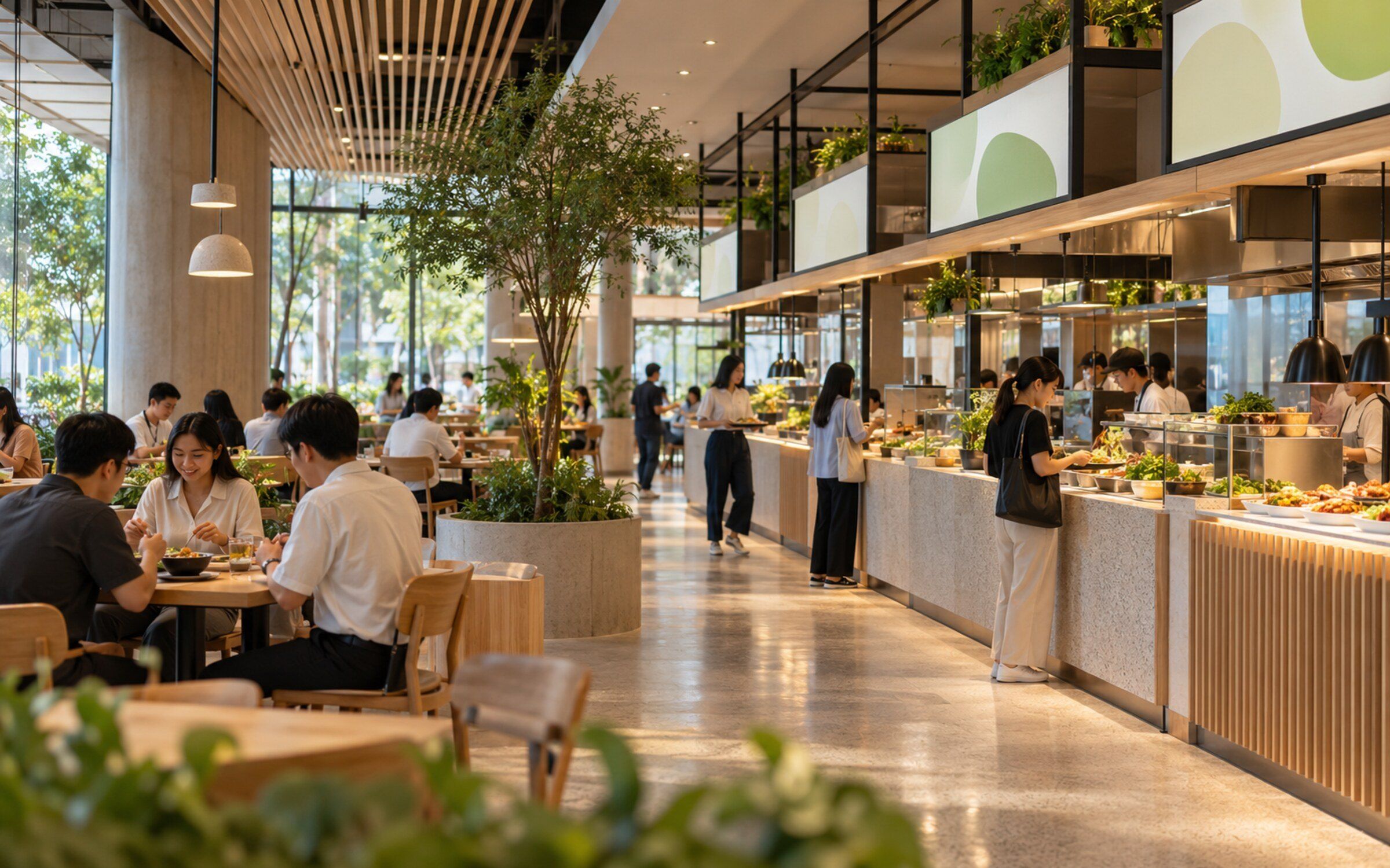 Smart Food Court & POS in a modern Thai space