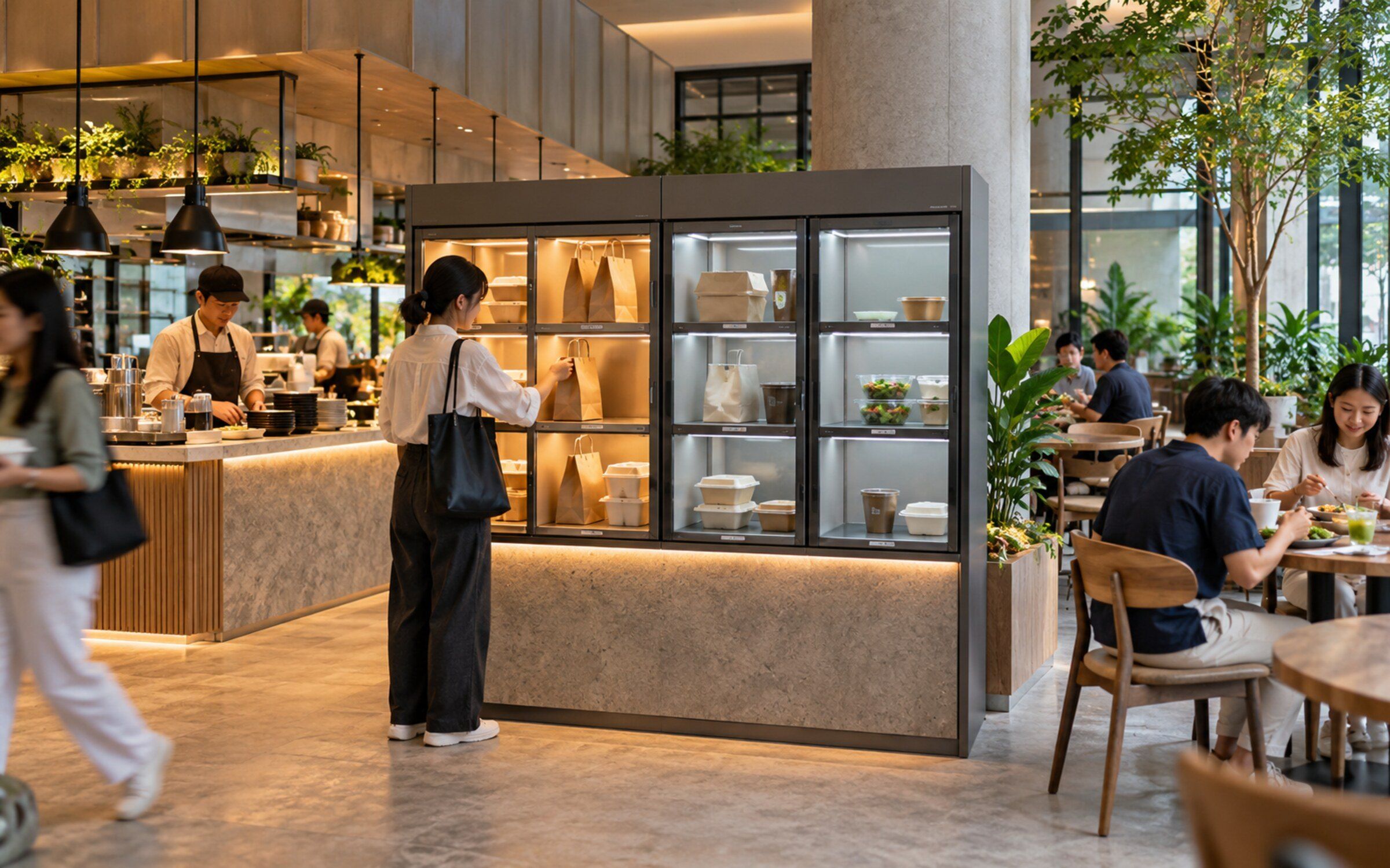 Smart Food Pick Up Point in a modern Thai space
