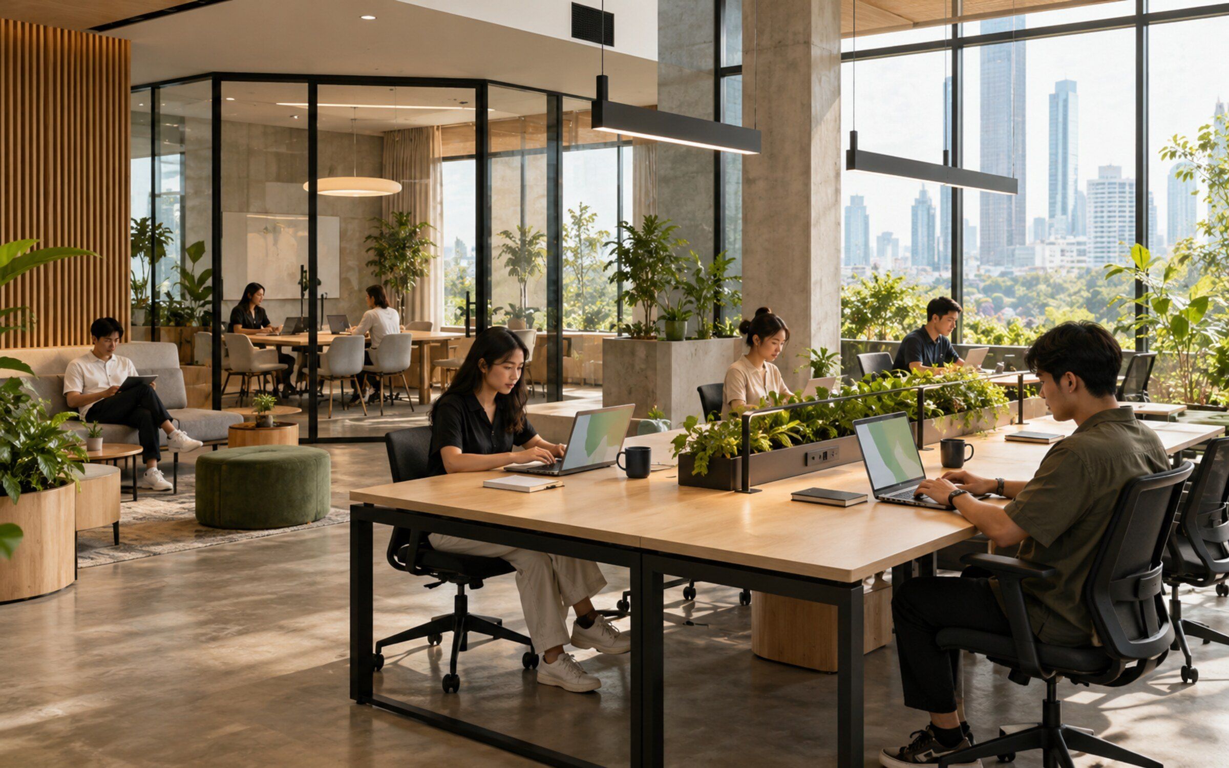 Hot Desk Booking in a modern Thai space