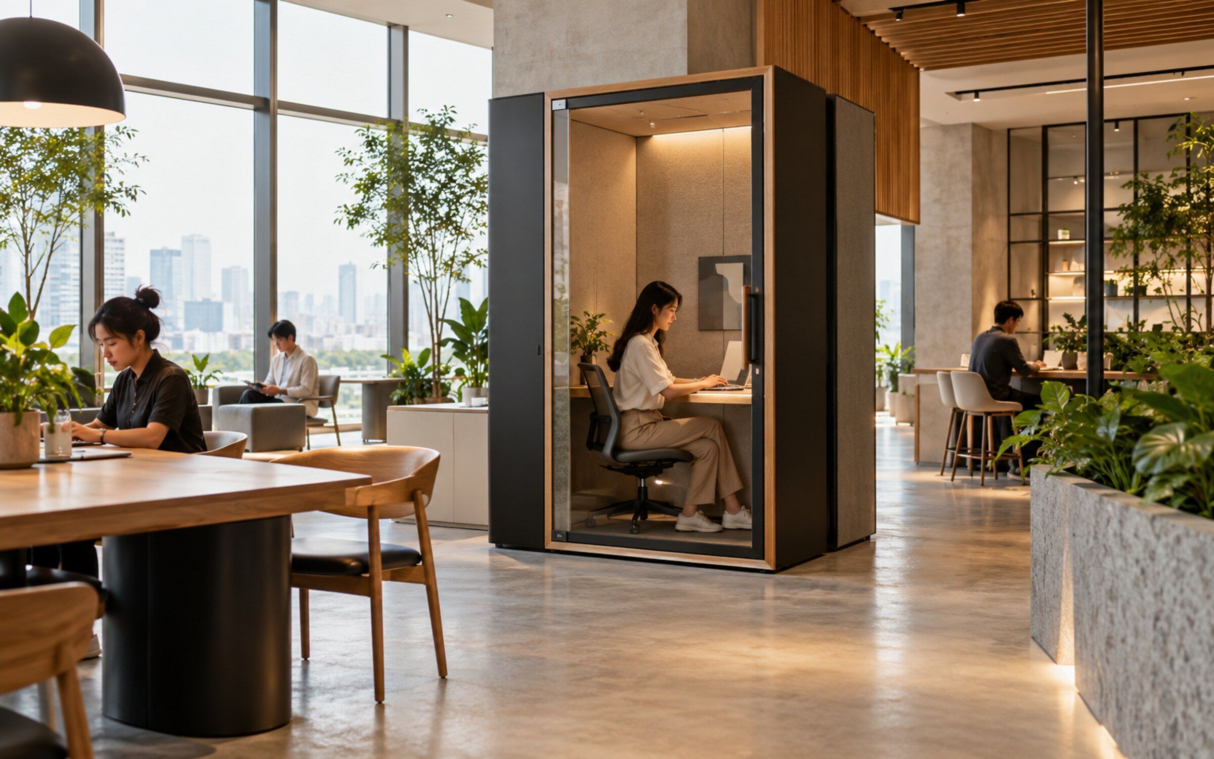 KEYPOD Private Work Pod in a modern Thai space