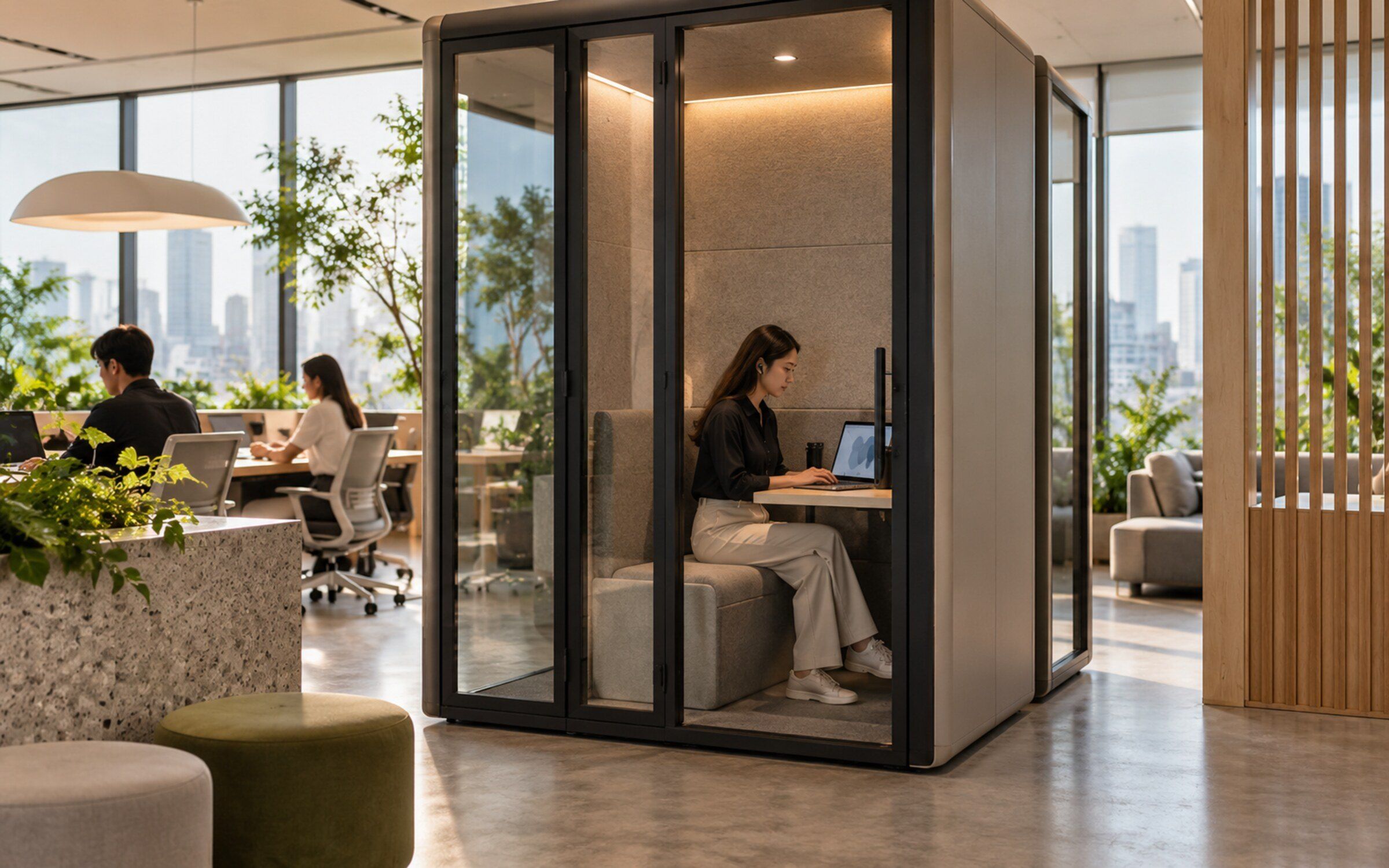 People using KEYPOD Private Work Pod