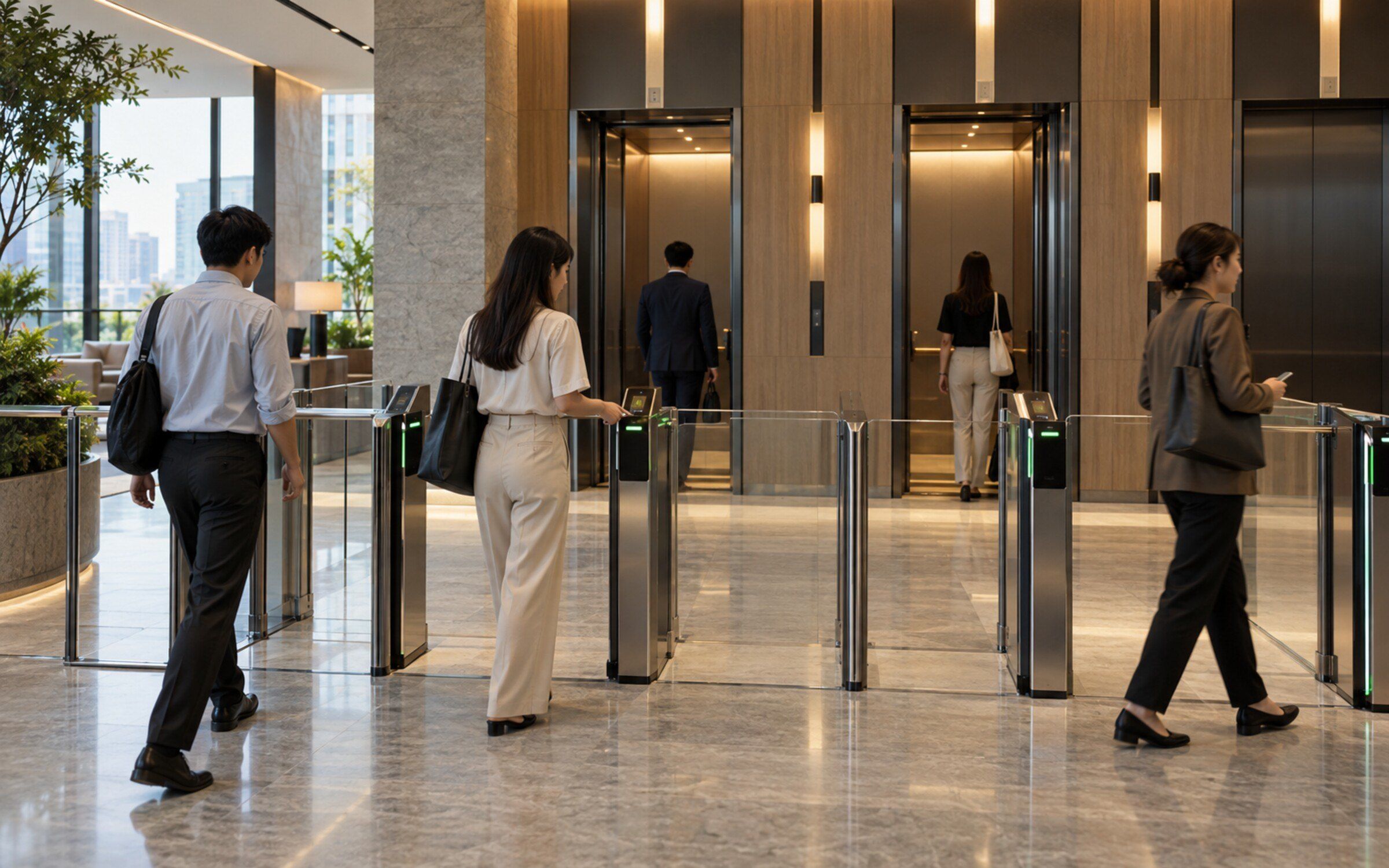 Lift Access Control in a modern Thai space