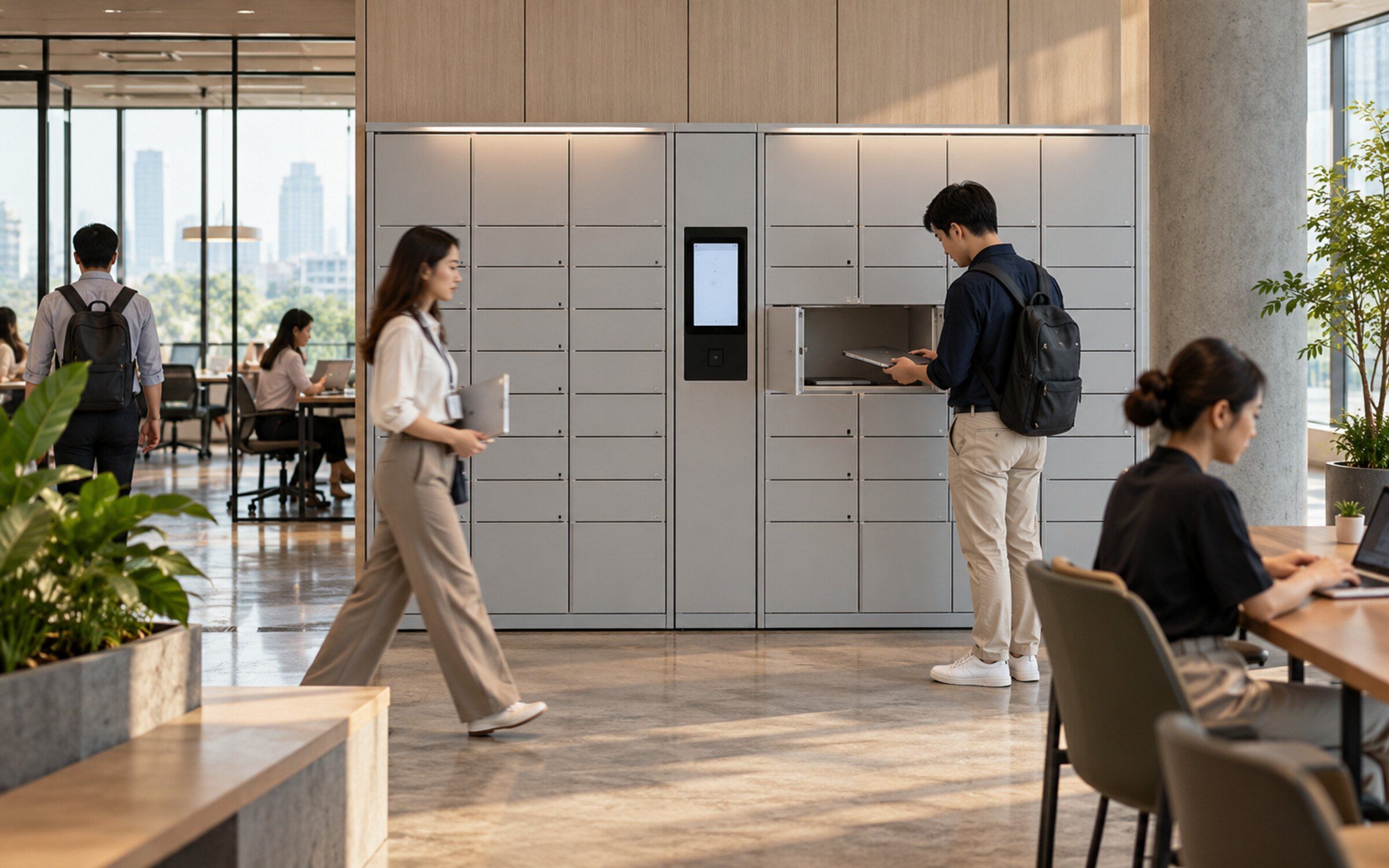 Smart Asset Tracking Locker in a modern Thai space
