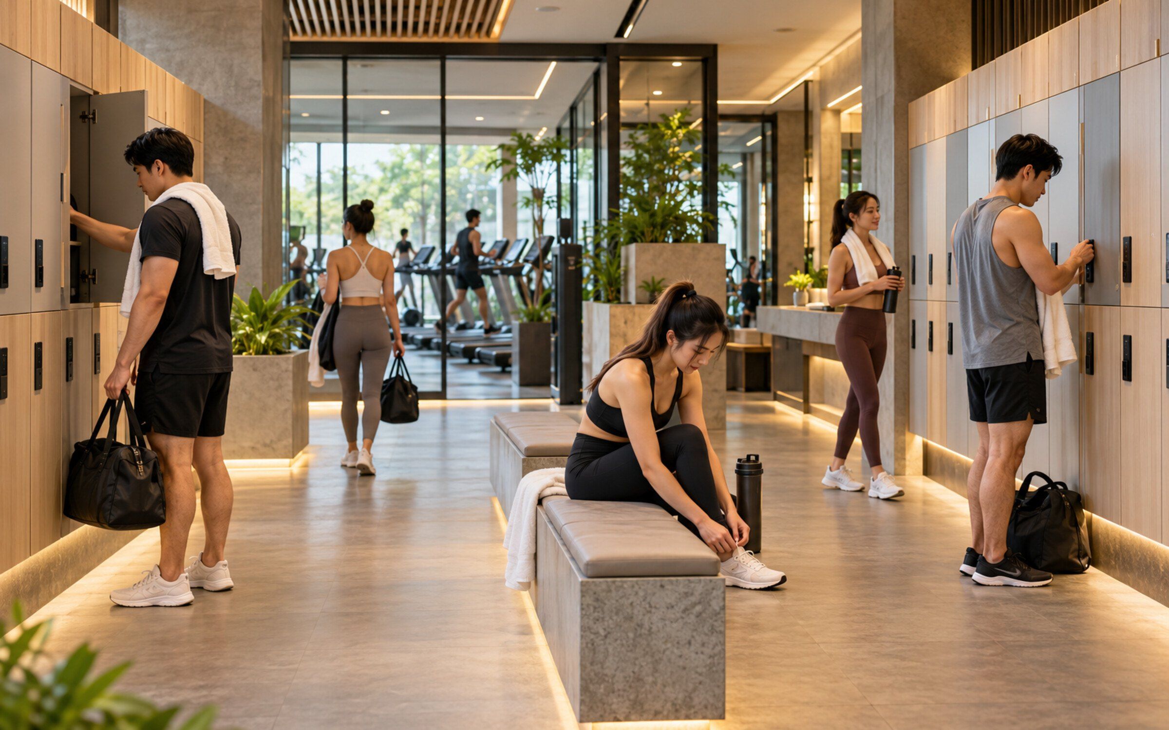 Smart Fitness Locker in a modern Thai space