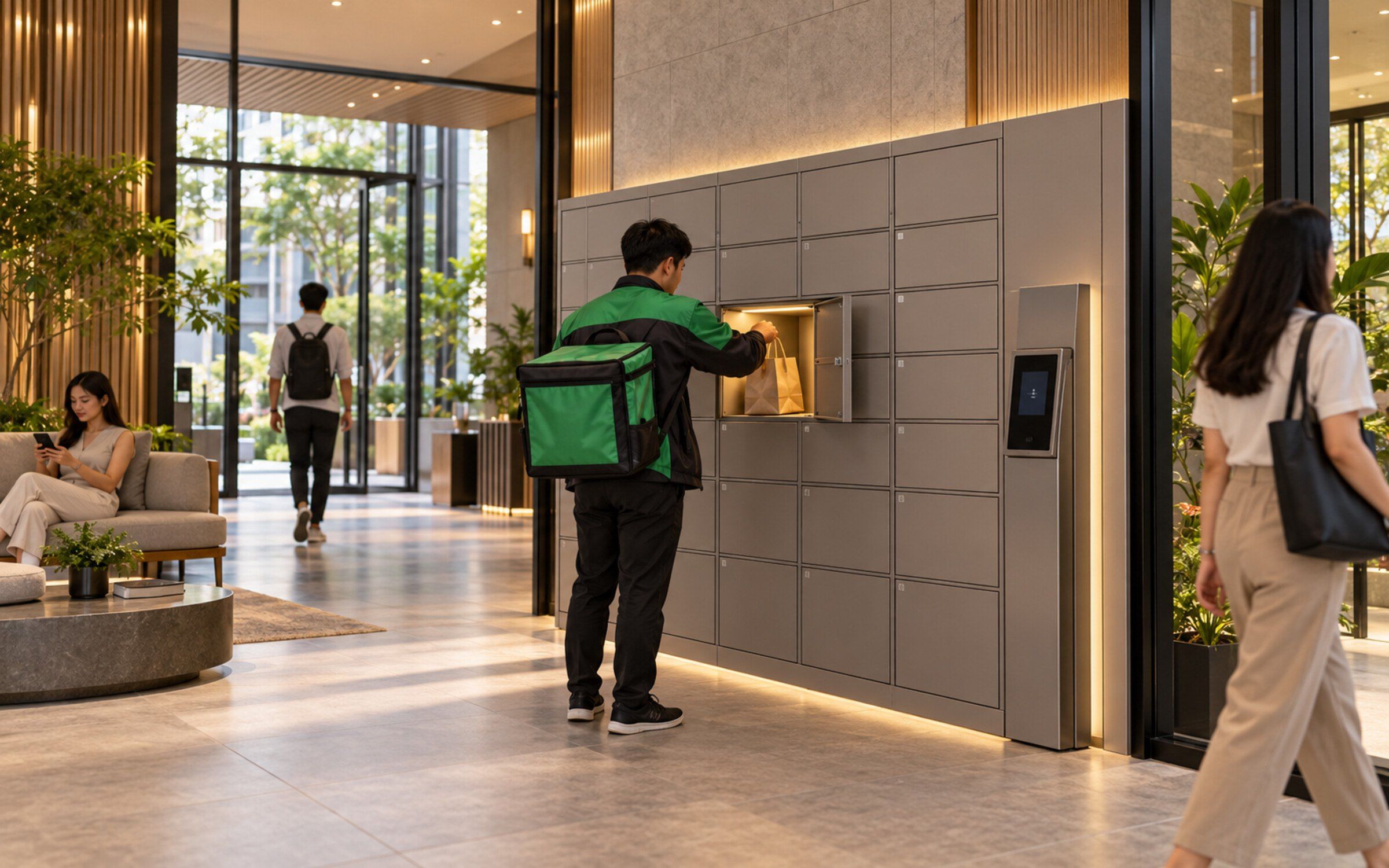 Smart Food Locker (Warm) in a modern Thai space