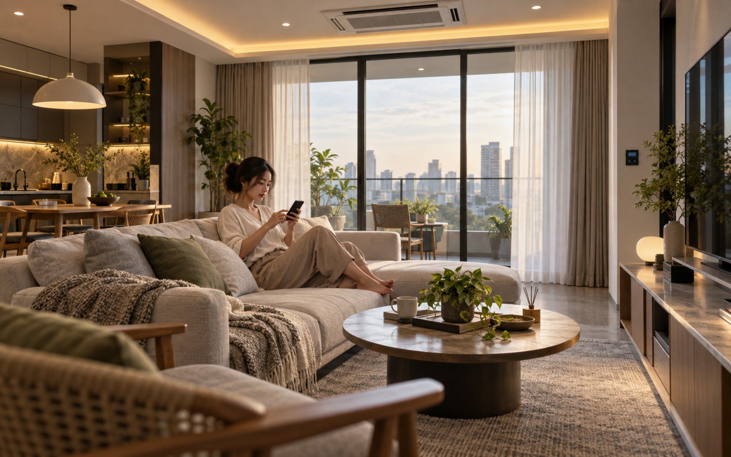 Smart Home Control in a modern Thai space