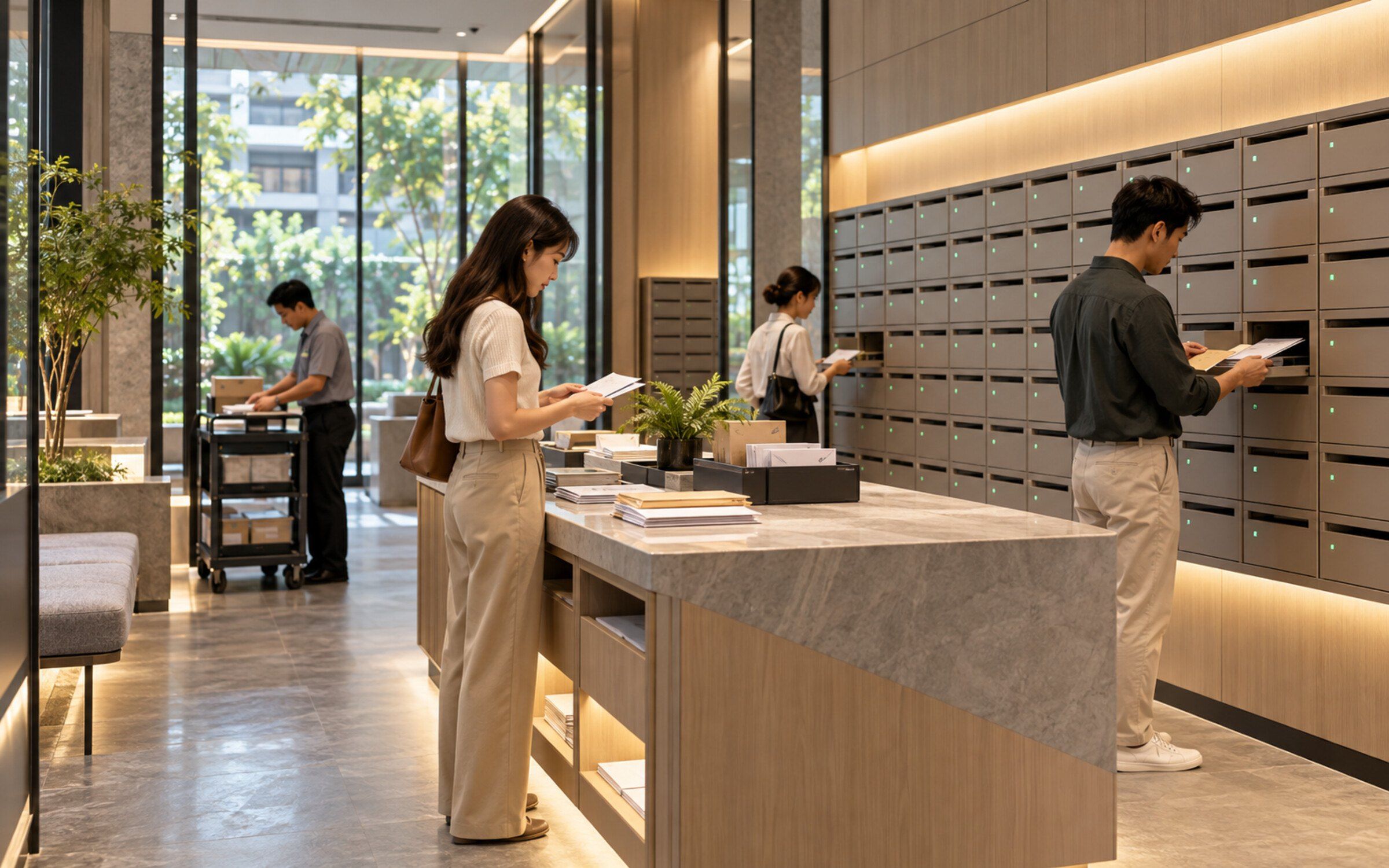 Smart Mail Room in a modern Thai space