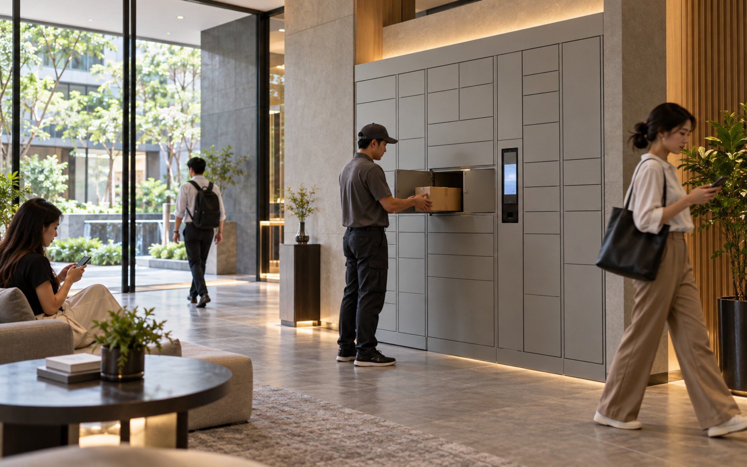 Smart Parcel Locker in a modern Thai space