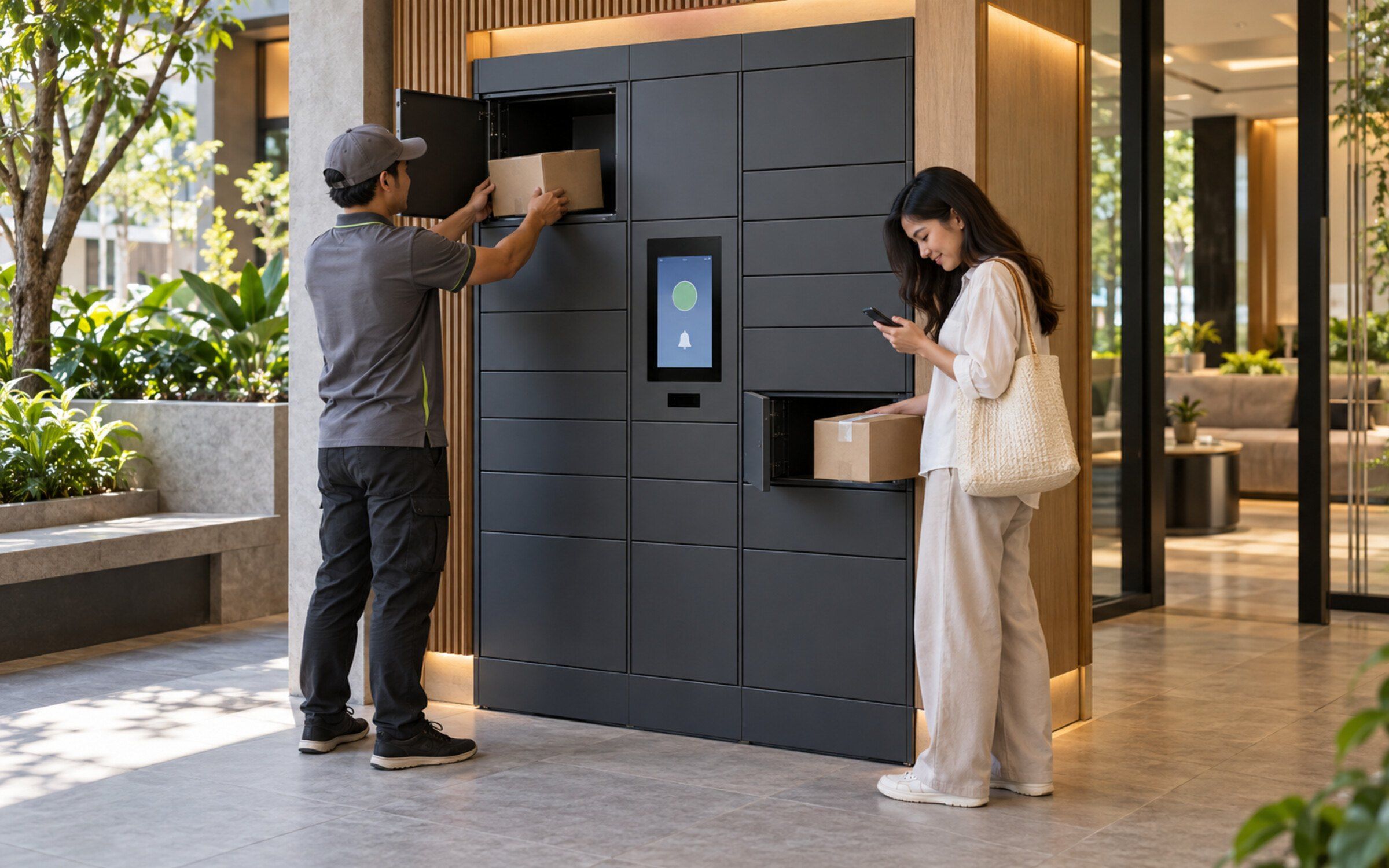 People using Smart Parcel Locker