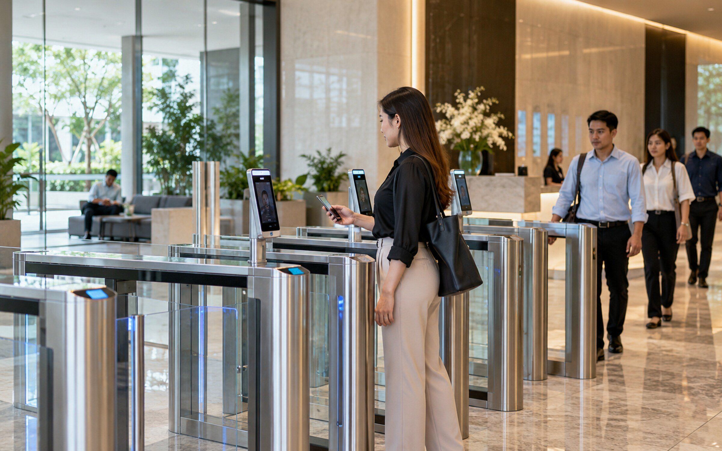 Turnstile Gate Integration in a modern Thai space