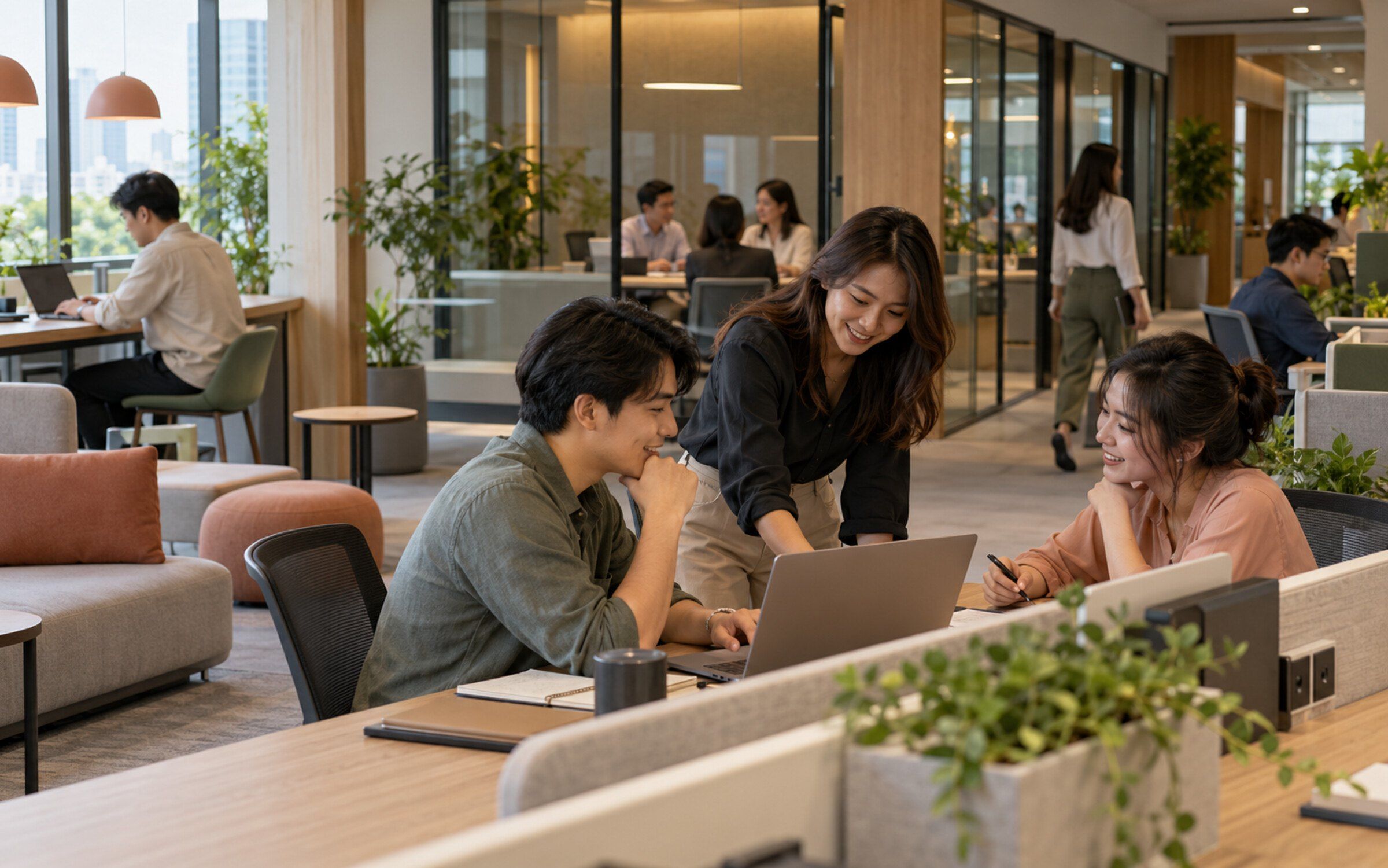 People using Smart Workplace